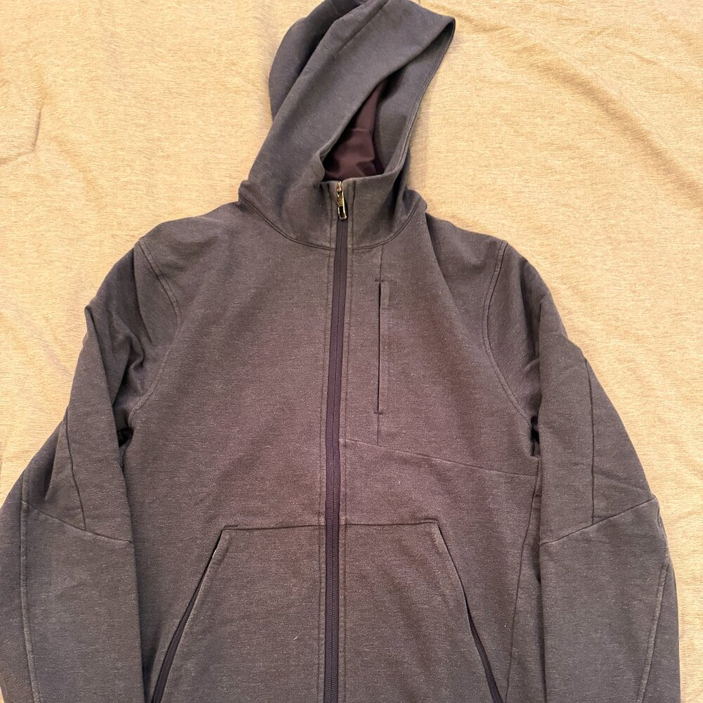 Lululemon Men's Zip Up Hooded Sweater Jacket Blue Sz Small Zippered Pocket